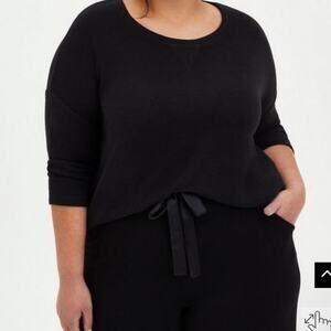 Torrid Womens Top Size 3X Super Soft Sleep Black 3/4 Sleeve Pullover Sleep Shirt
